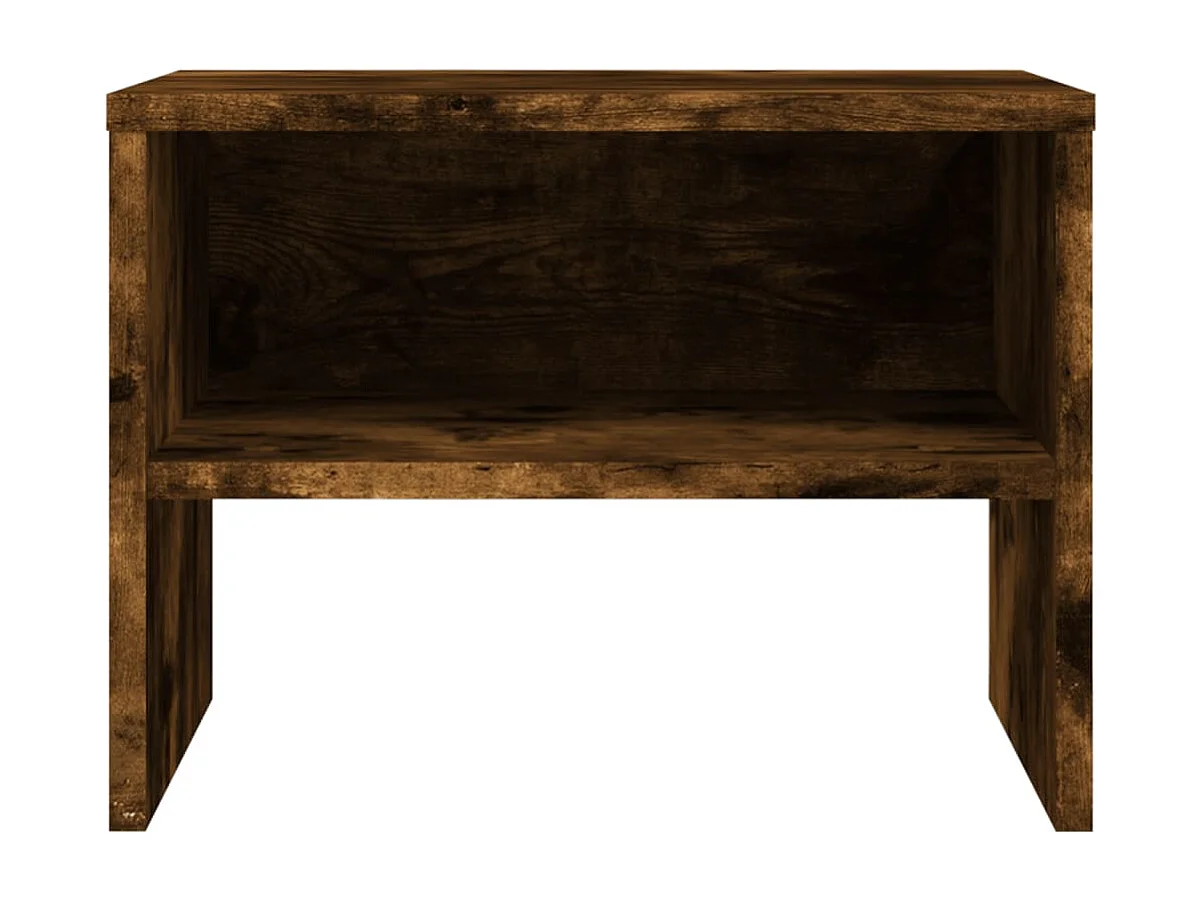 Mesita de noche madera contrachapada roble ahumado 40x30x30 cm