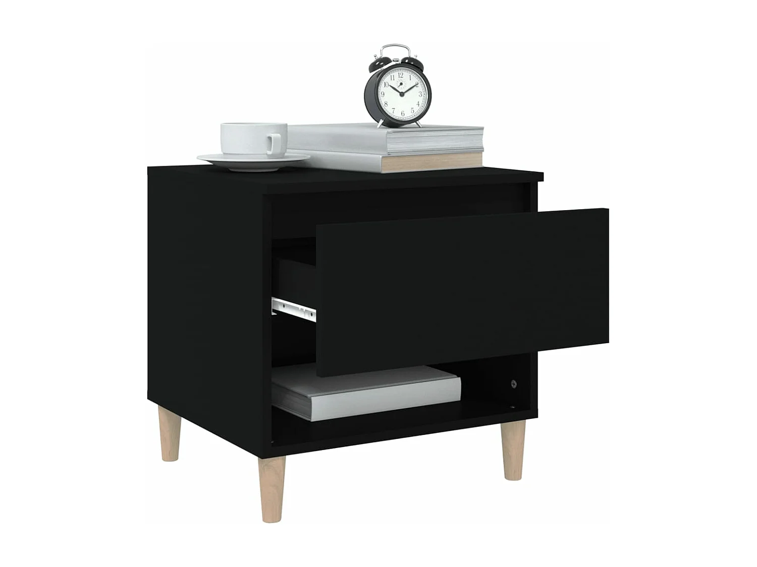 Table de chevet Noir 50x46x50 cm Bois d’ingénierie