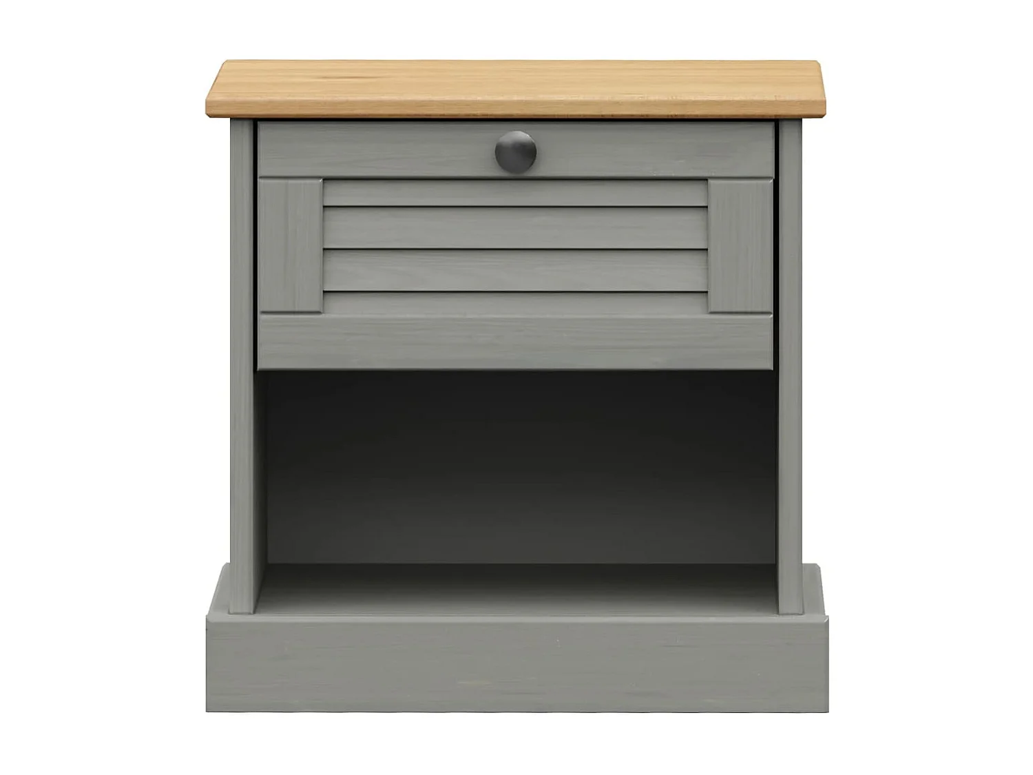 Mesita de noche VIGO madera maciza de pino gris 42x35x40 cm