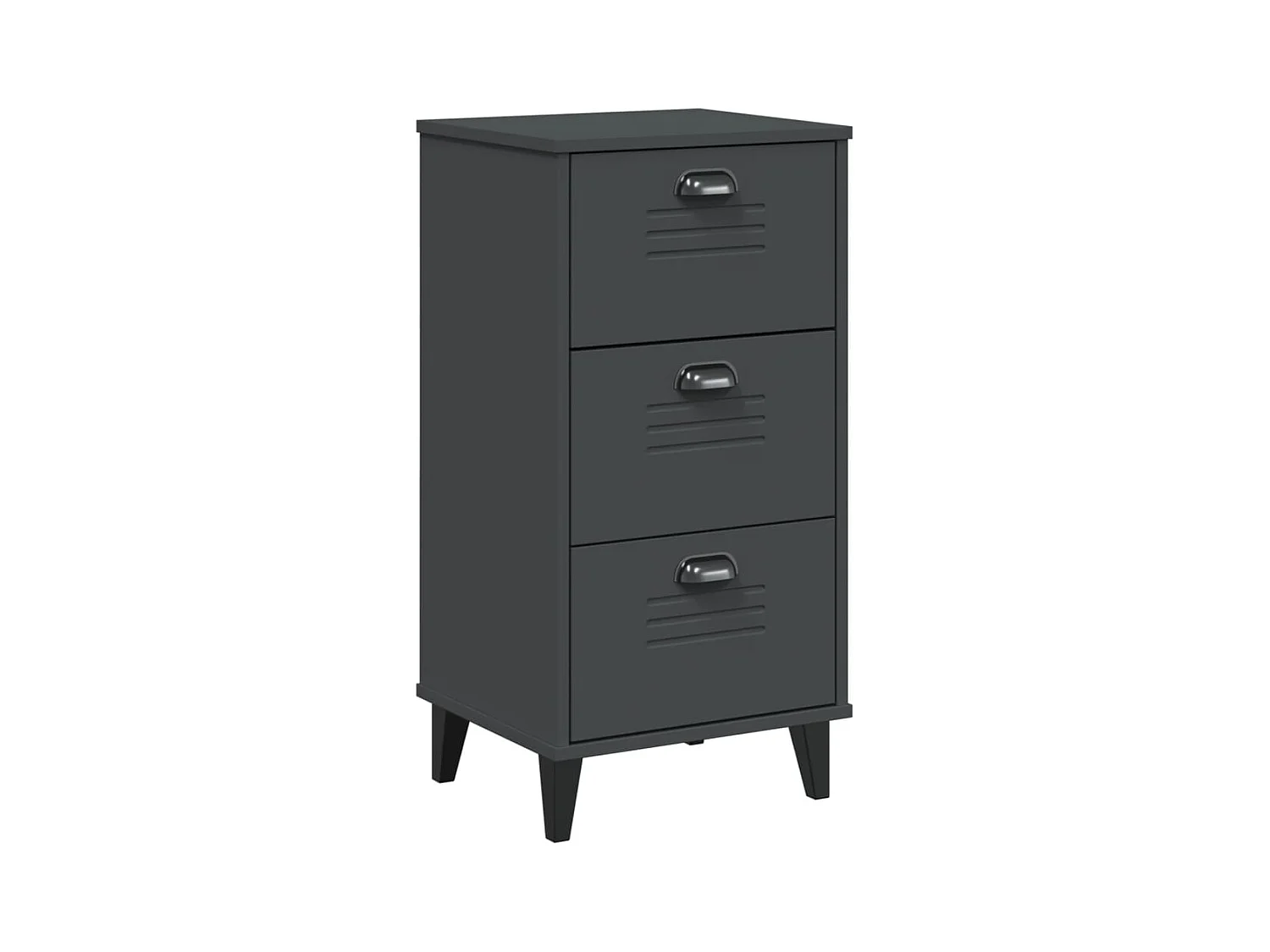 Table de chevet VIKEN gris anthracite bois de pin solide