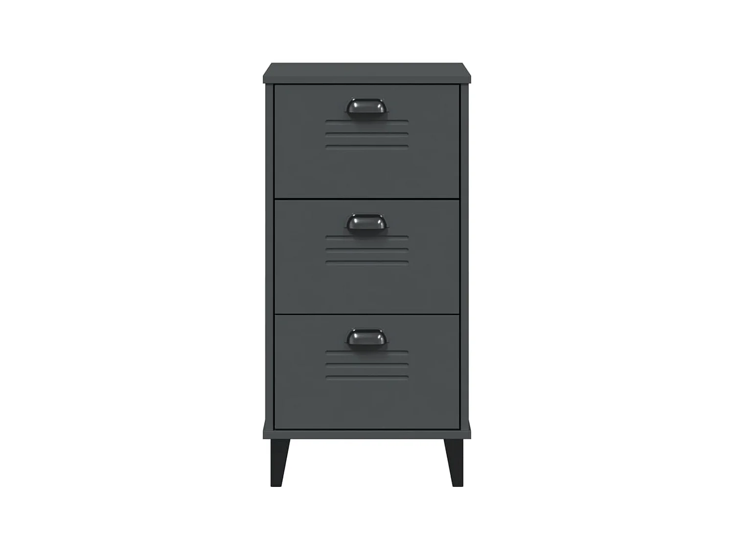Table de chevet VIKEN gris anthracite bois de pin solide