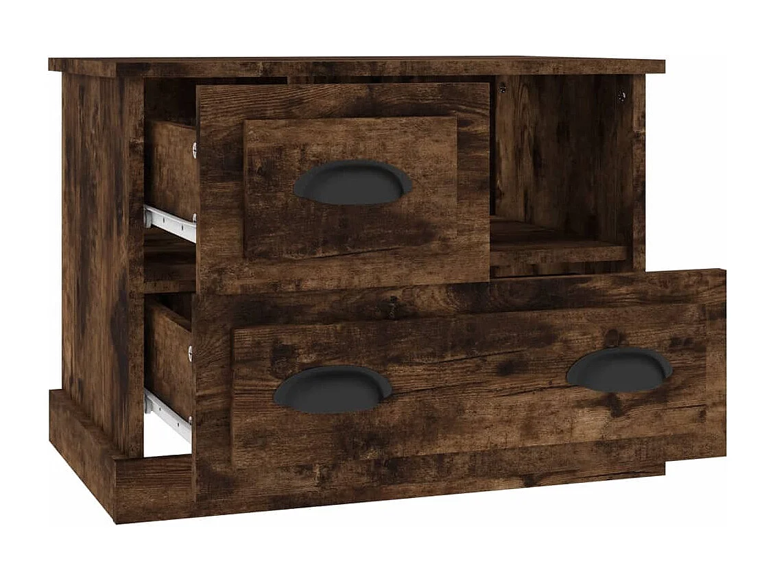 Table de chevet chêne fumé 60x39x45 cm