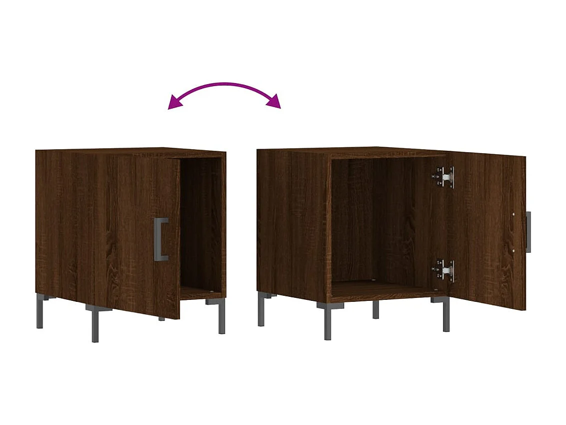 Table de chevet chêne marron 40x40x50 cm bois d’ingénierie