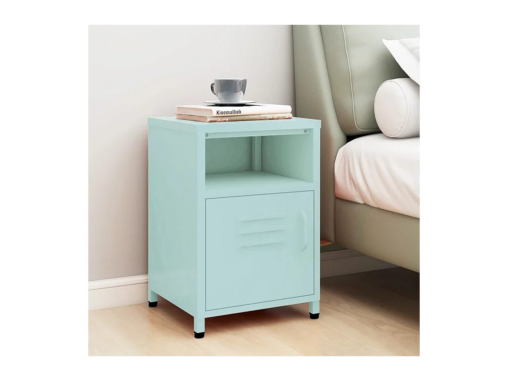 Table de chevet Vert menthe 35x35x51 cm Acier