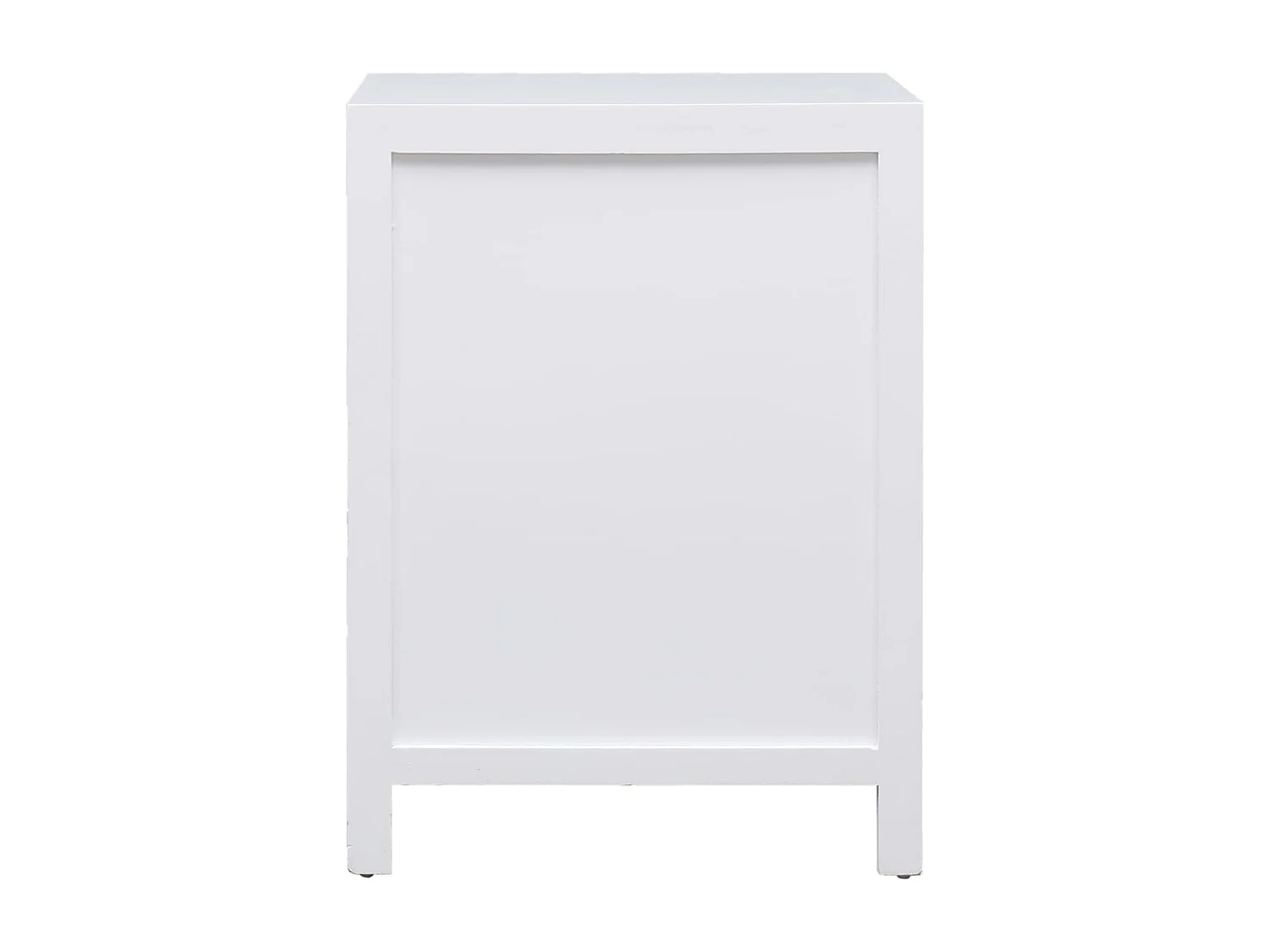 Mesita de noche madera de Paulownia blanco 38x28x52 cm