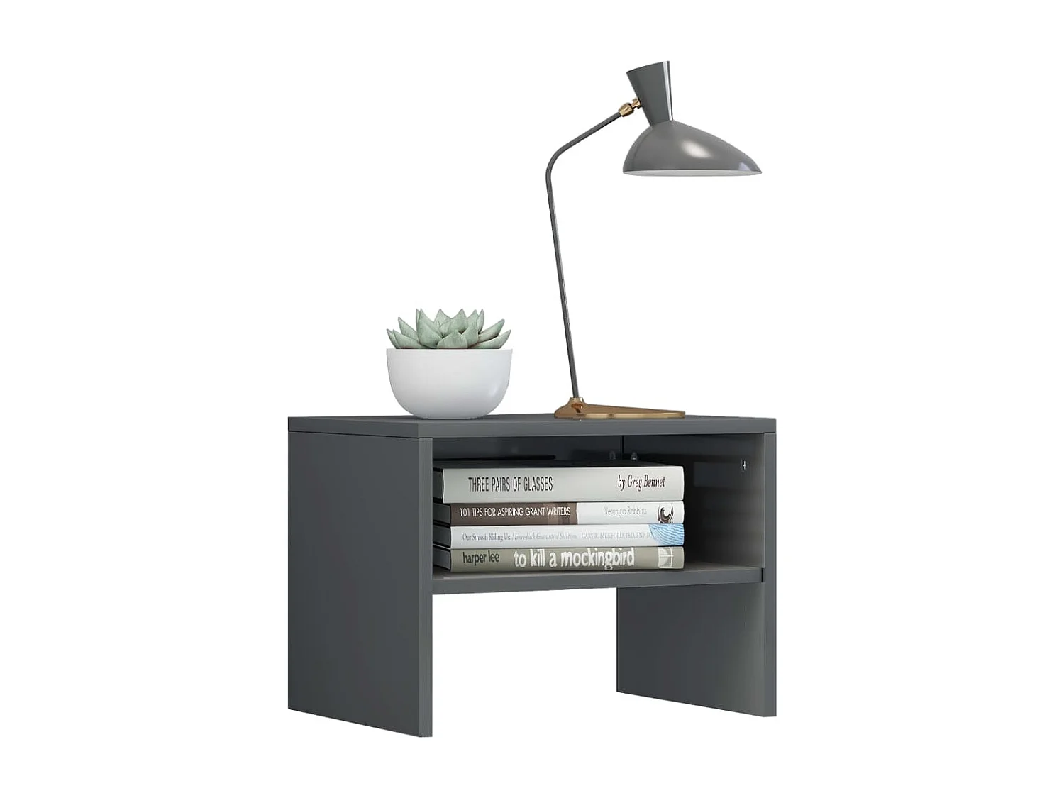 Mesas-de-cabeceira 2 peças 40x30x30cm aglomerado cinza brilhante