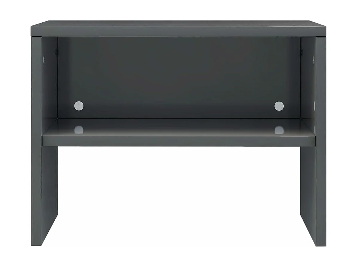 Mesas-de-cabeceira 2 peças 40x30x30cm aglomerado cinza brilhante