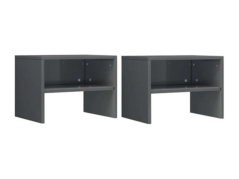 Mesas-de-cabeceira 2 peças 40x30x30cm aglomerado cinza brilhante