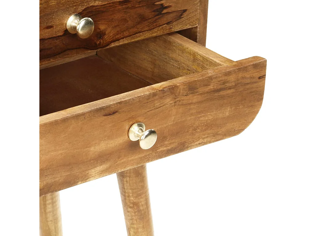 Mesita de noche de madera maciza de mango 43x30x58 cm