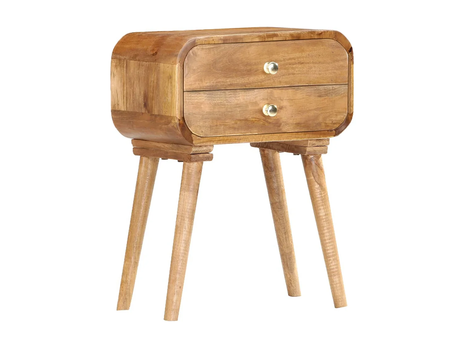 Mesita de noche de madera maciza de mango 43x30x58 cm