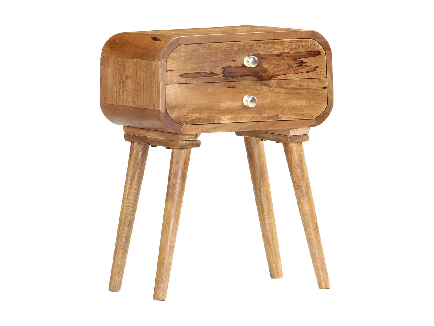 Mesita de noche de madera maciza de mango 43x30x58 cm