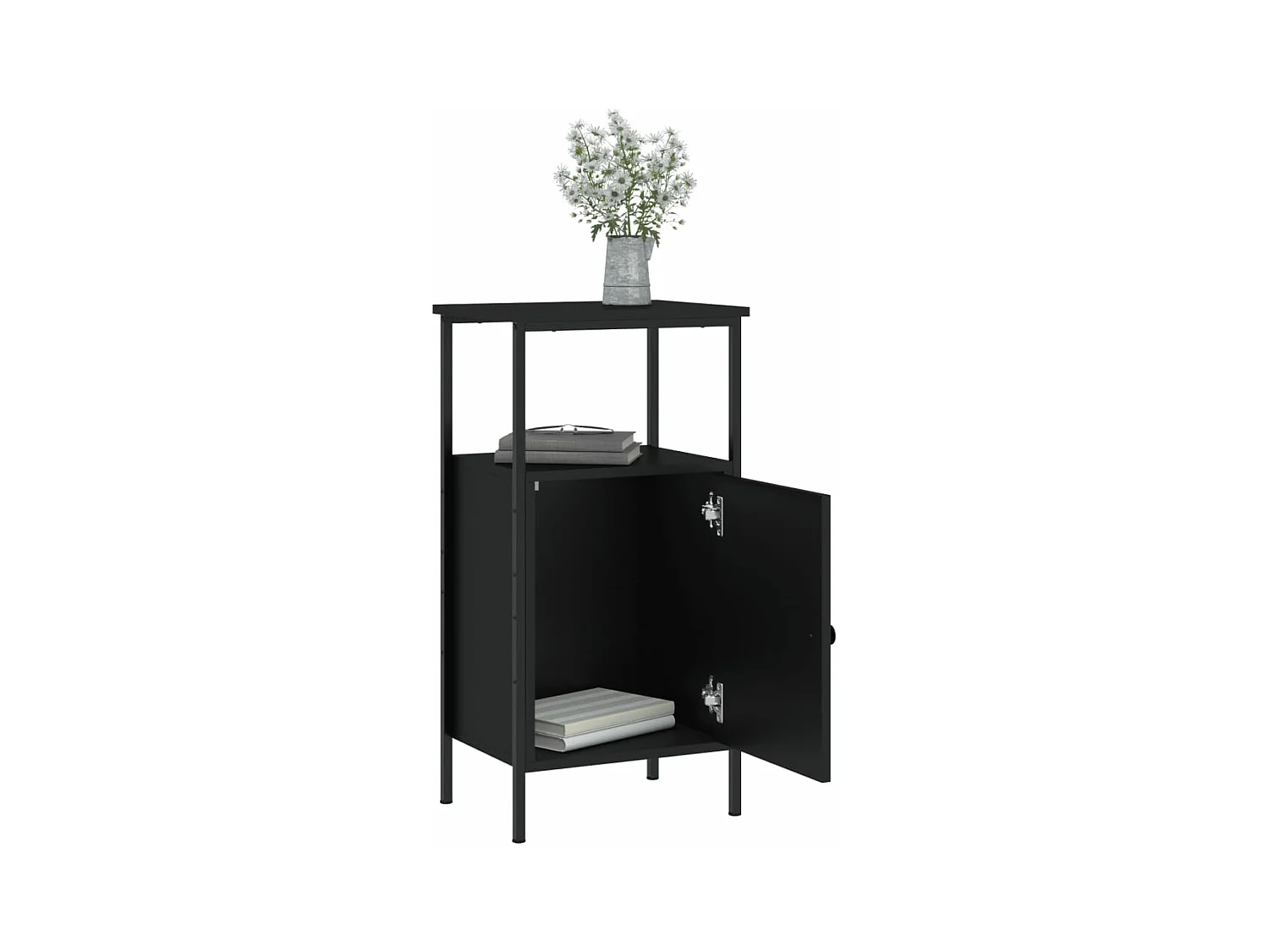 Table de chevet noir 41x31x80 cm bois d’ingénierie