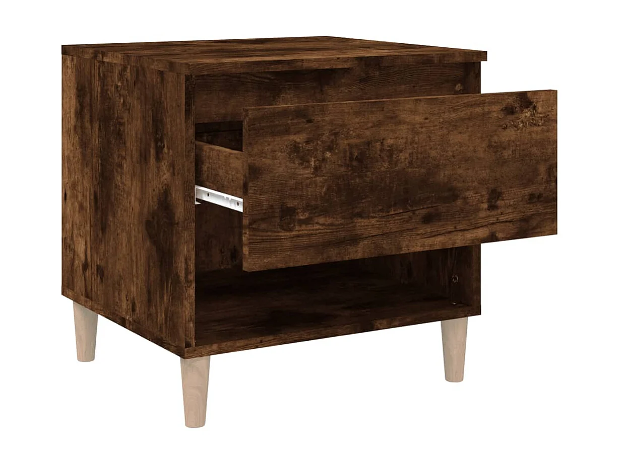 Tables de chevet 2 pièces Chêne fumé 50x46x50 cm Bois d’ingénierie