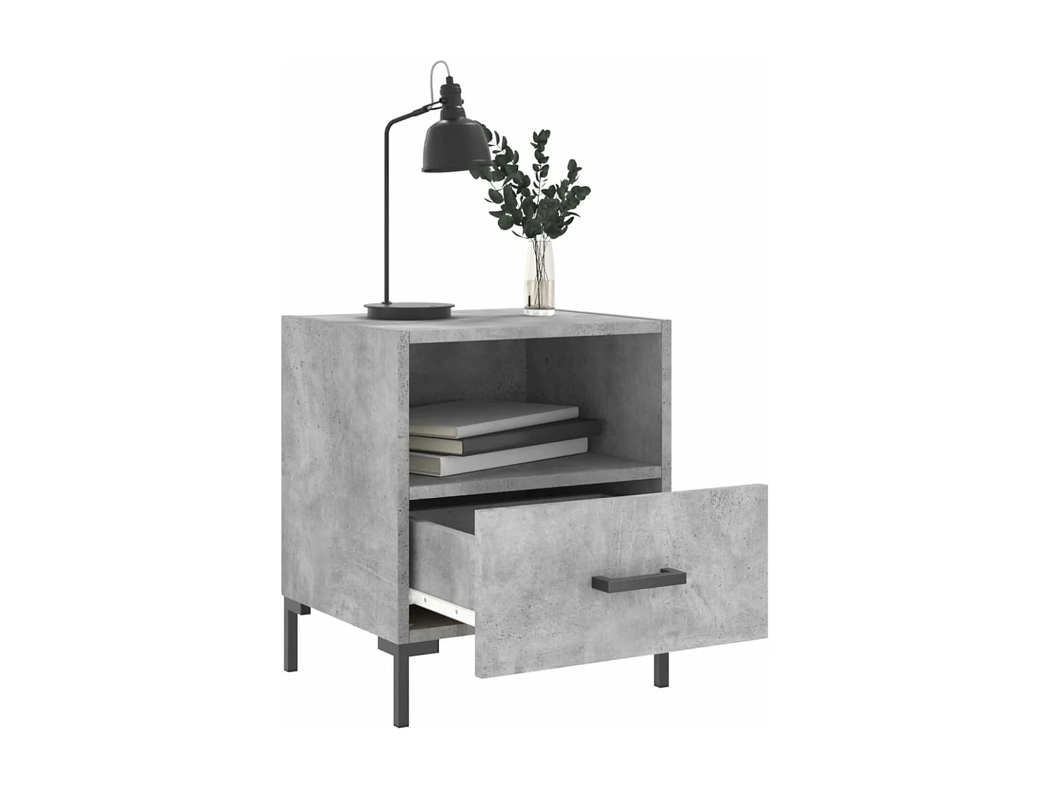 Tables de chevet 2pièces gris béton 40x35x47,5cm bois d’ingénierie