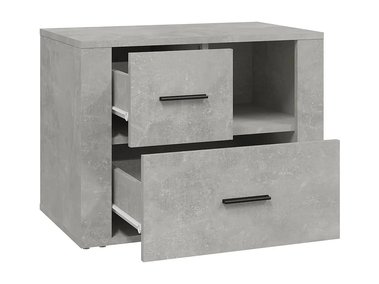 Table de chevet Gris béton 60x36x45 cm Bois d'ingénierie