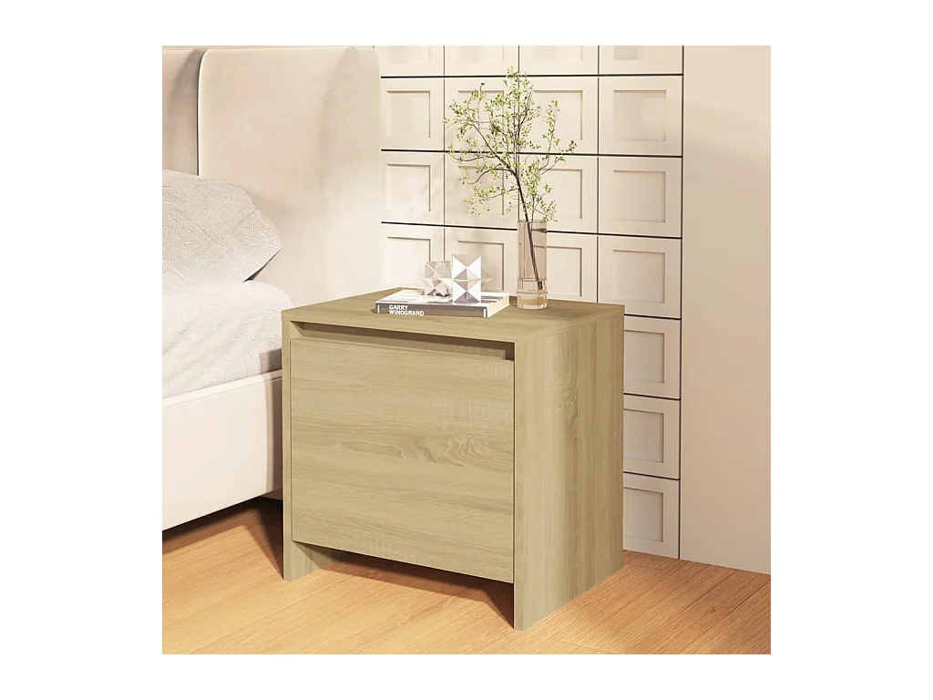 Table de chevet chêne sonoma 45x34x44,5 cm bois d'ingénierie