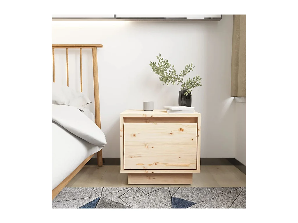 Mesita de noche madera maciza de pino 35x34x32 cm