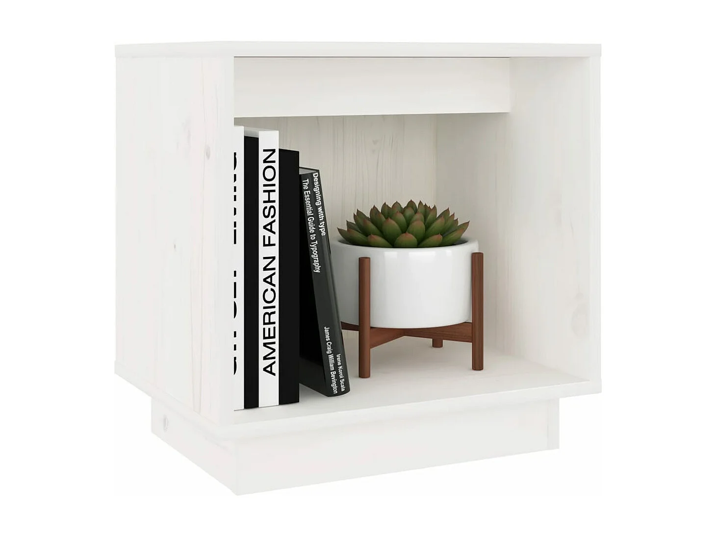 Table de chevet Blanc 40x30x40 cm Bois de pin solide