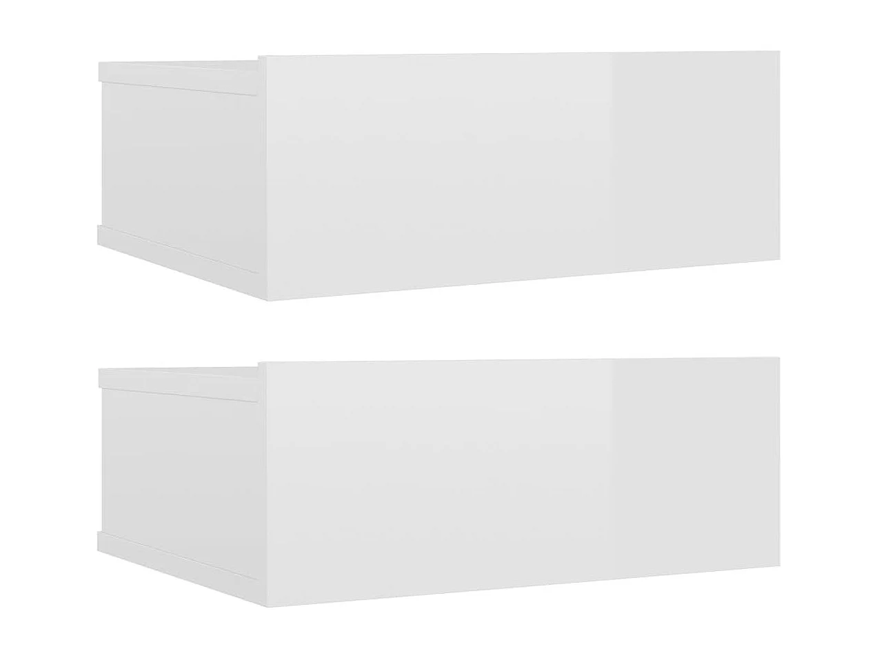 Mesitas noche flotante 2 unidades contrachapada blanco 40x30x15 cm