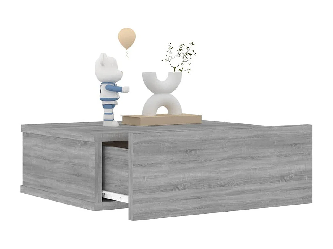 Tables de chevet flottantes 2 pièces Sonoma gris 40x30x15 cm