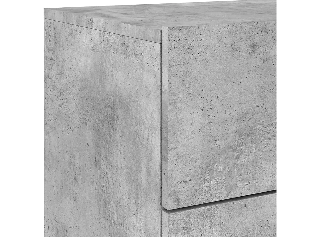 Mesita de noche de pared con luces LED gris hormigón