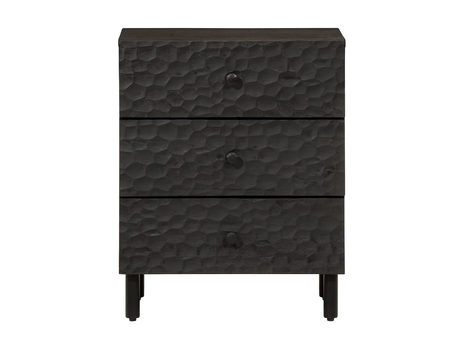 Mesa de cabeceira 50x33x60 cm madeira de mangueira maciça preto