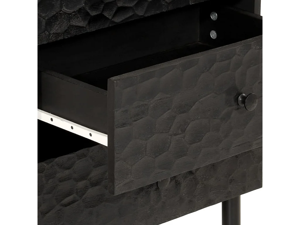 Mesa de cabeceira 50x33x60 cm madeira de mangueira maciça preto