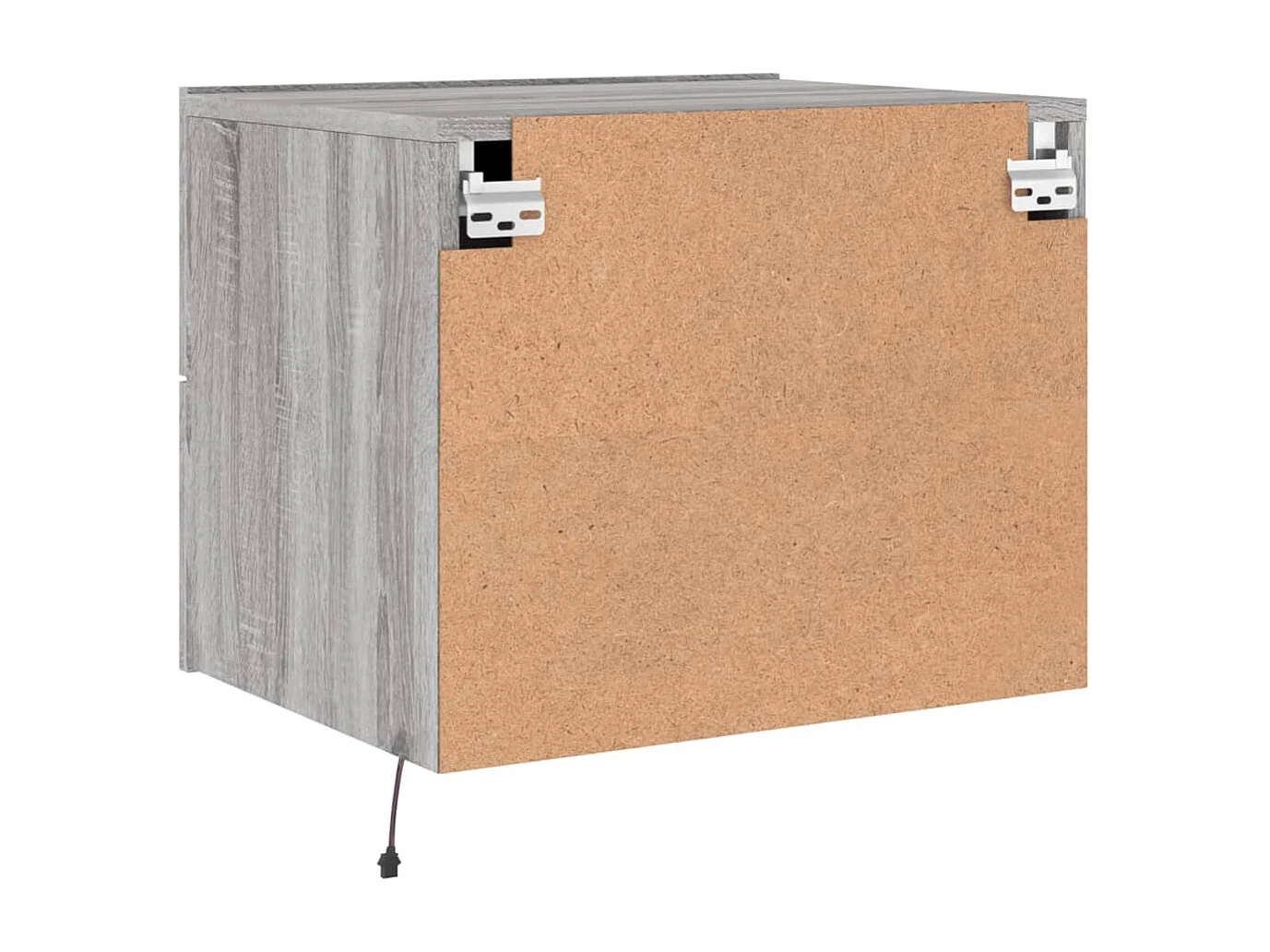 Mesitas de noche de pared con luces LED 2 unidades gris Sonoma