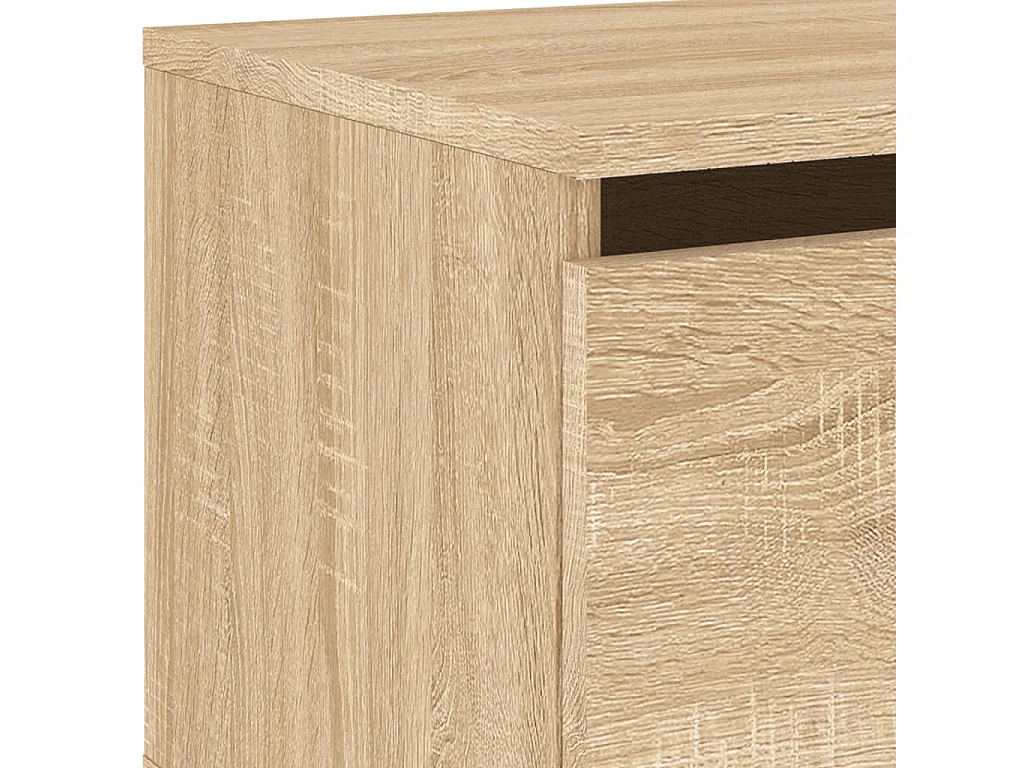 Table de chevet murale avec lumières LED chêne sonoma