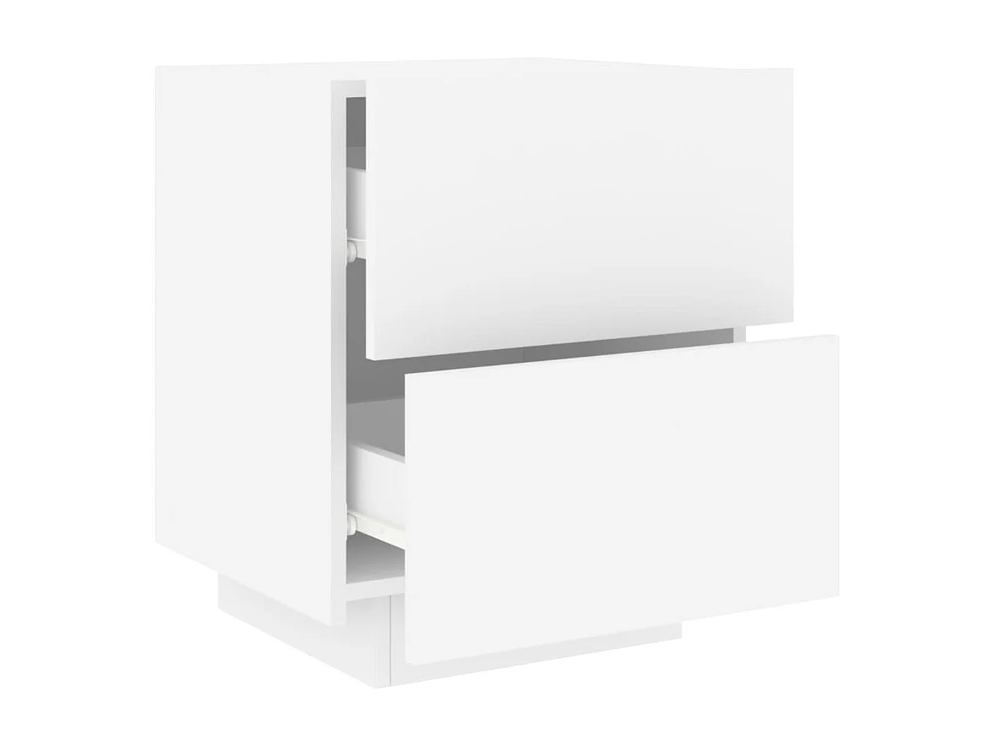 Armoire de chevet avec lumières LED blanc bois d'ingénierie