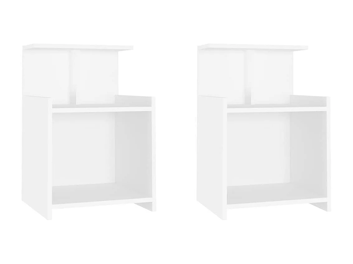 Tables de chevet 2 pièces Blanc 40x35x60 cm Aggloméré
