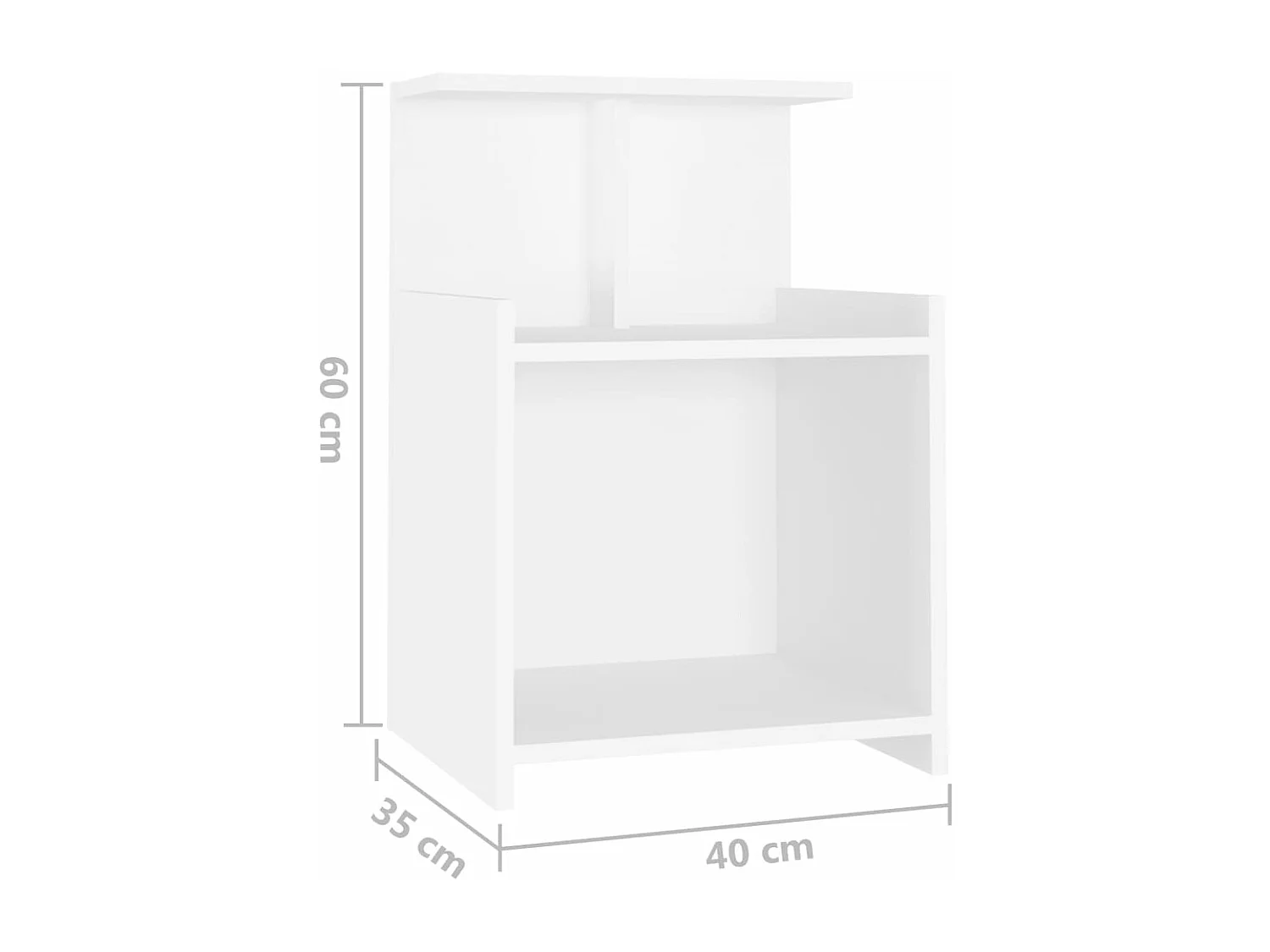 Tables de chevet 2 pièces Blanc 40x35x60 cm Aggloméré