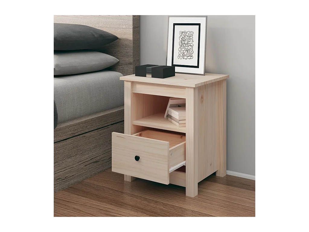 Table de chevet 40x35x49 cm Bois de pin massif