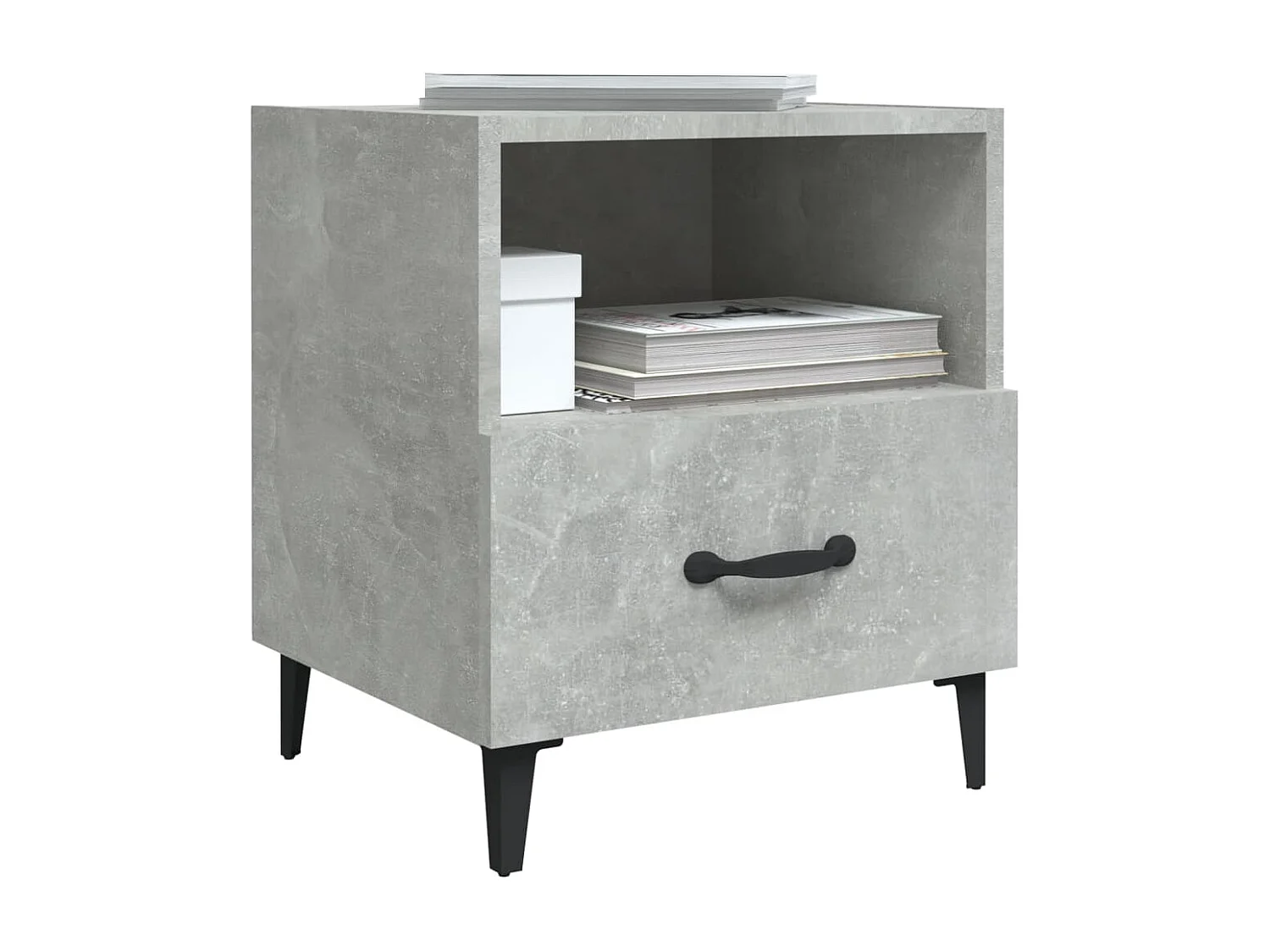 Tables de chevet 2 pièces Gris béton Bois d'ingénierie