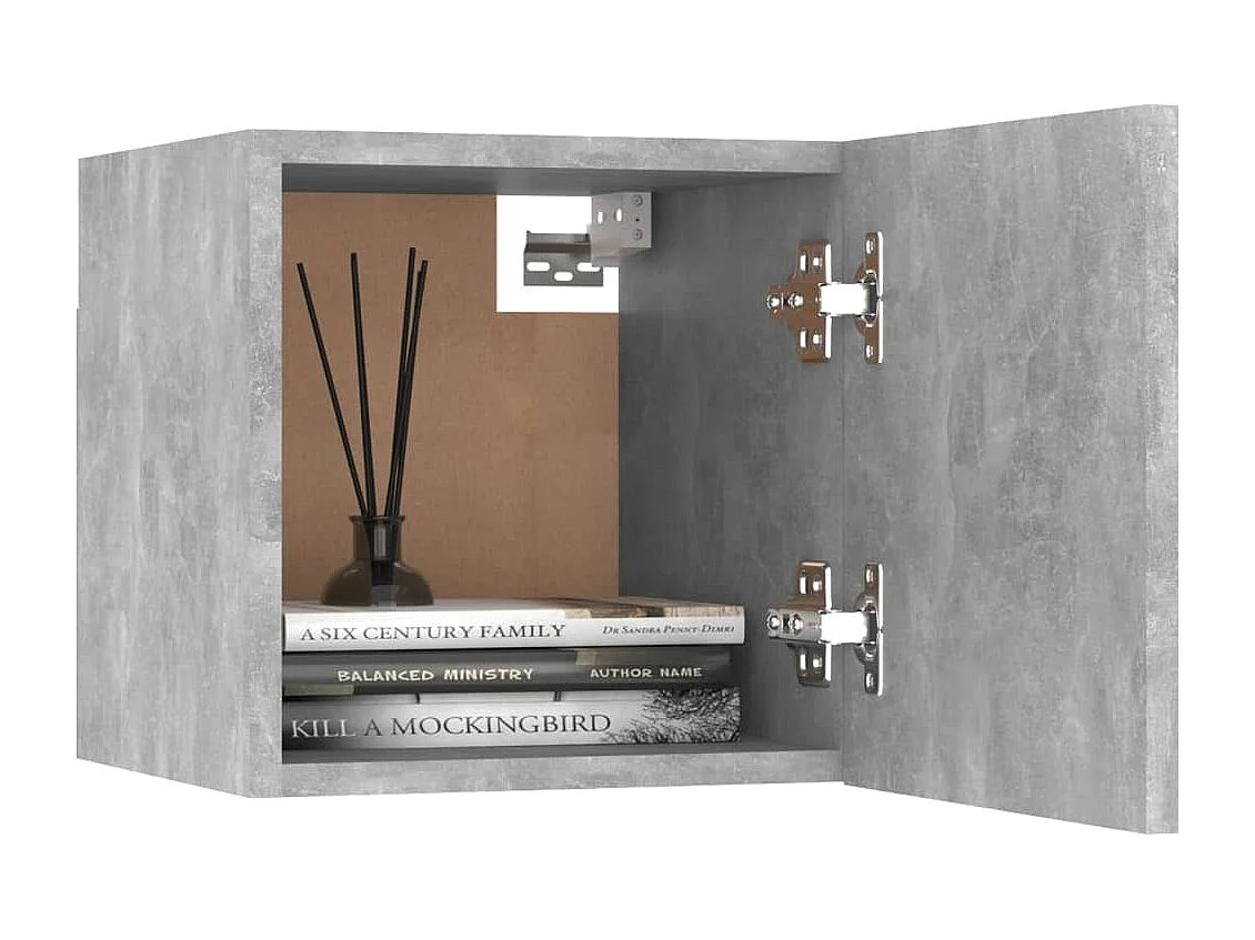 Table de chevet Gris béton 30,5x30x30 cm Aggloméré