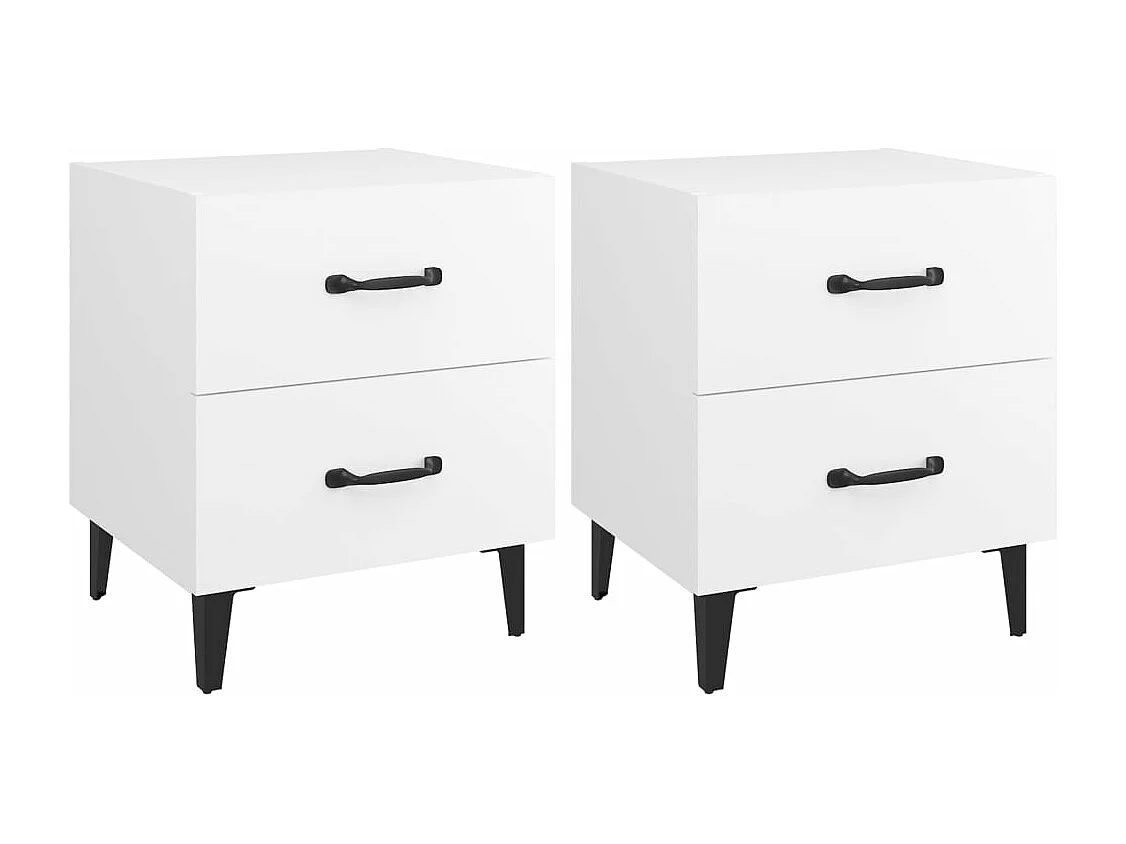 Mesas de cabeceira 2 peças 40x35x47,5 cm cor branco