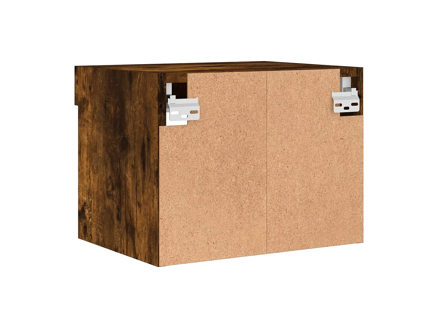 Table de chevet murale avec lumières LED chêne fumé