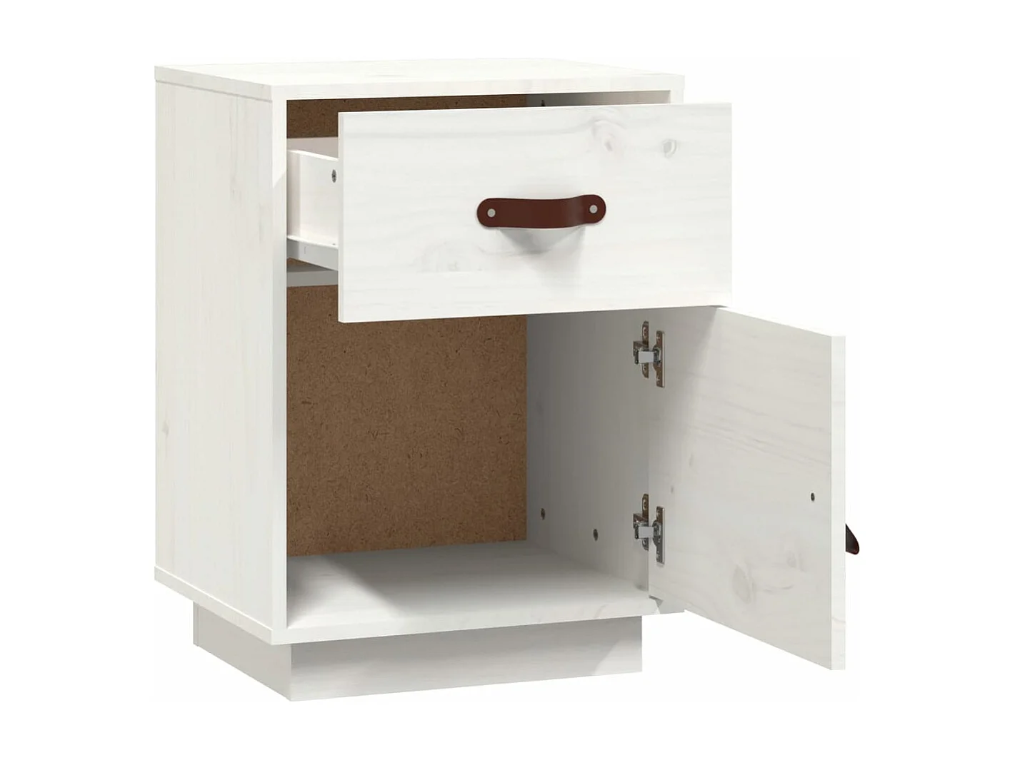 Mesa de cabeceira 40x34x55 cm madeira de pinho maciça branco