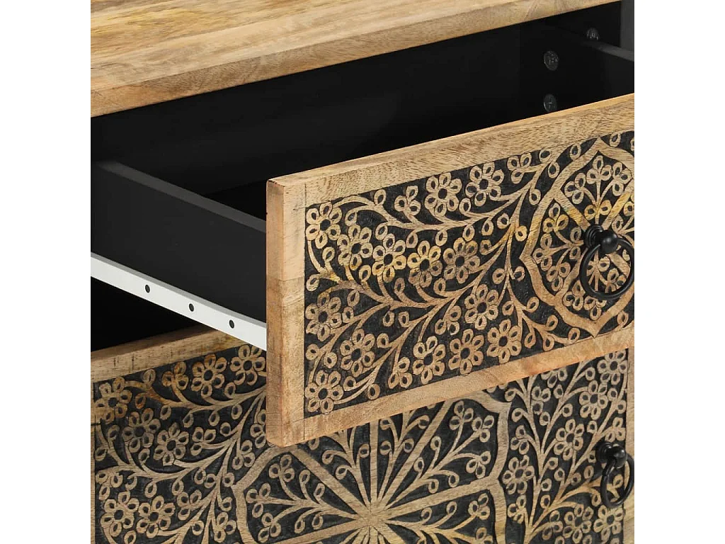 Table de chevet 50x33x60 cm bois de manguier massif