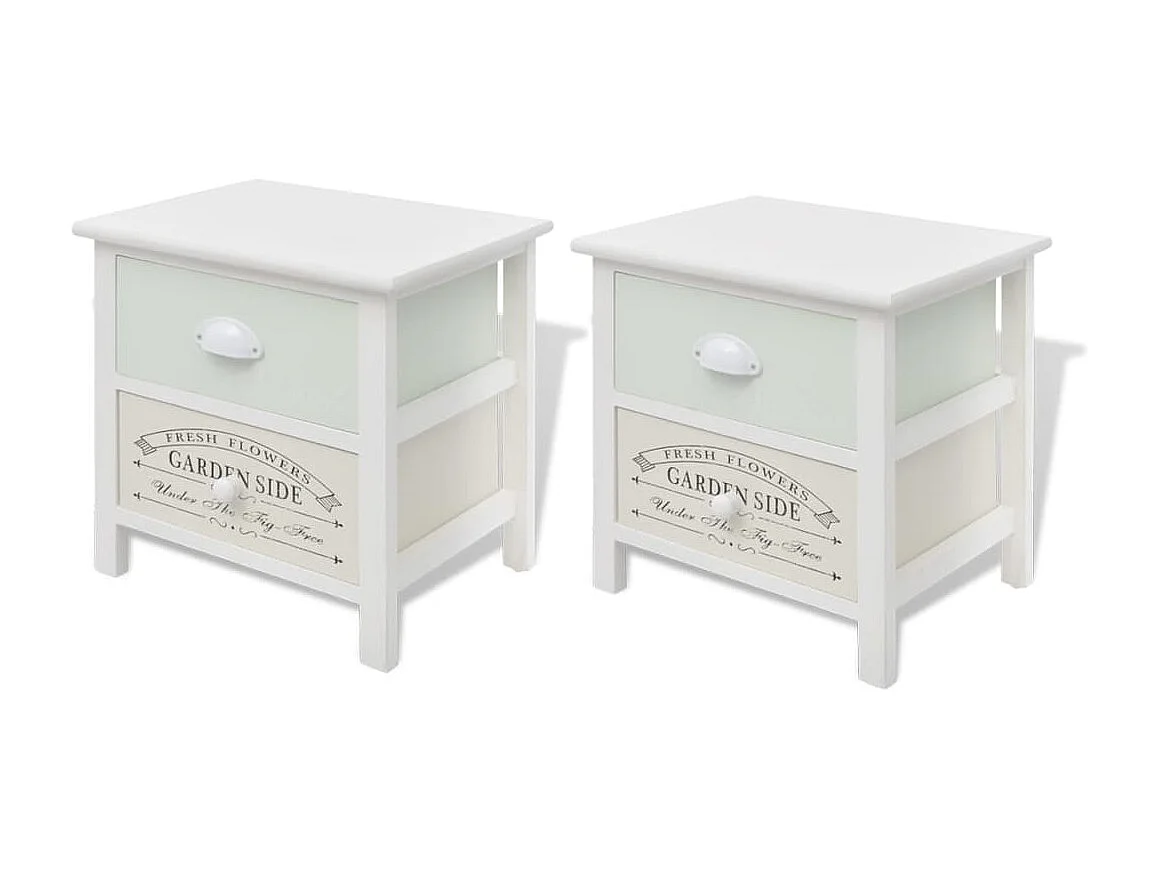 Table de chevet en style français 2 pièces Bois