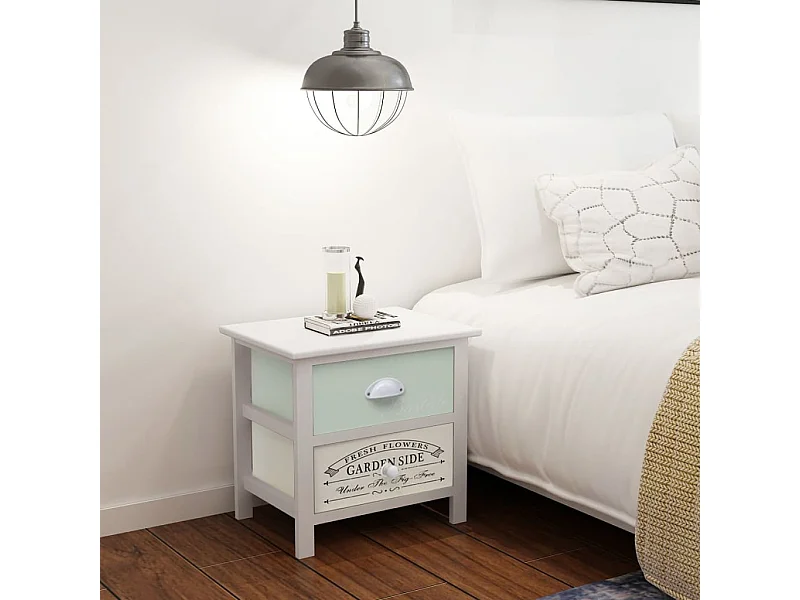 Mesitas de noche de estilo francés de madera 2 unidades