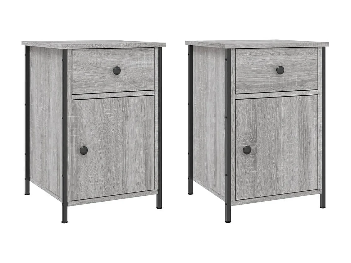 Tables de chevet 2 pièces sonoma gris 40x42x60cm bois d'ingénierie