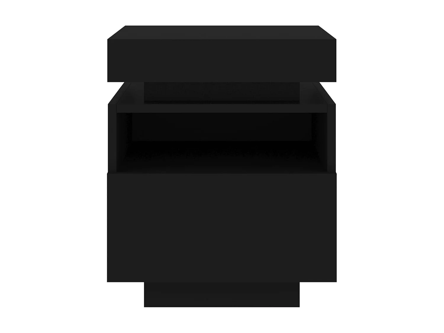 Armoires de chevet avec lumières LED 2 pièces noir 40x39x48,5 cm