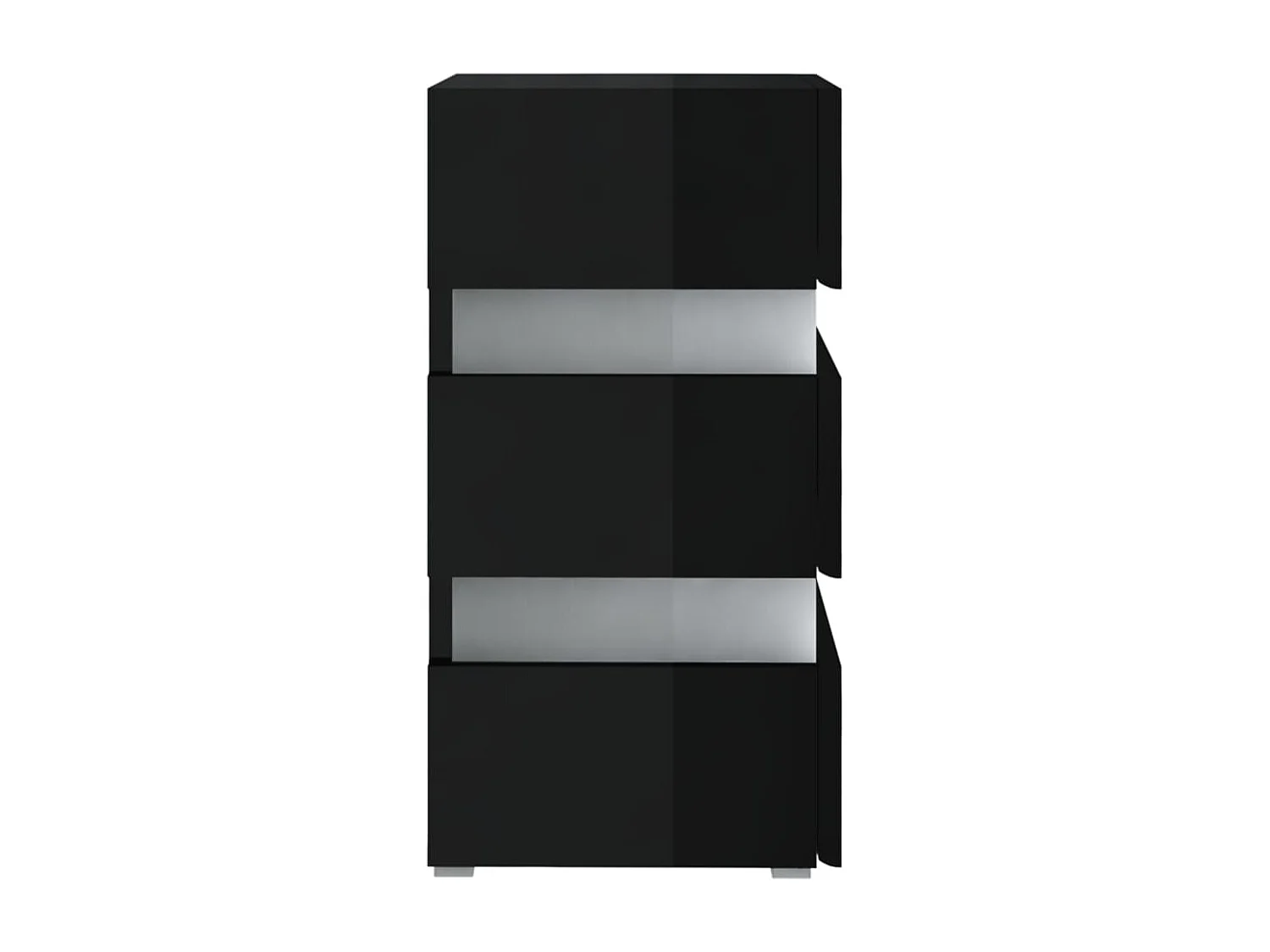 Table de chevet à LED Noir brillant 45x35x67 cm bois ingénierie