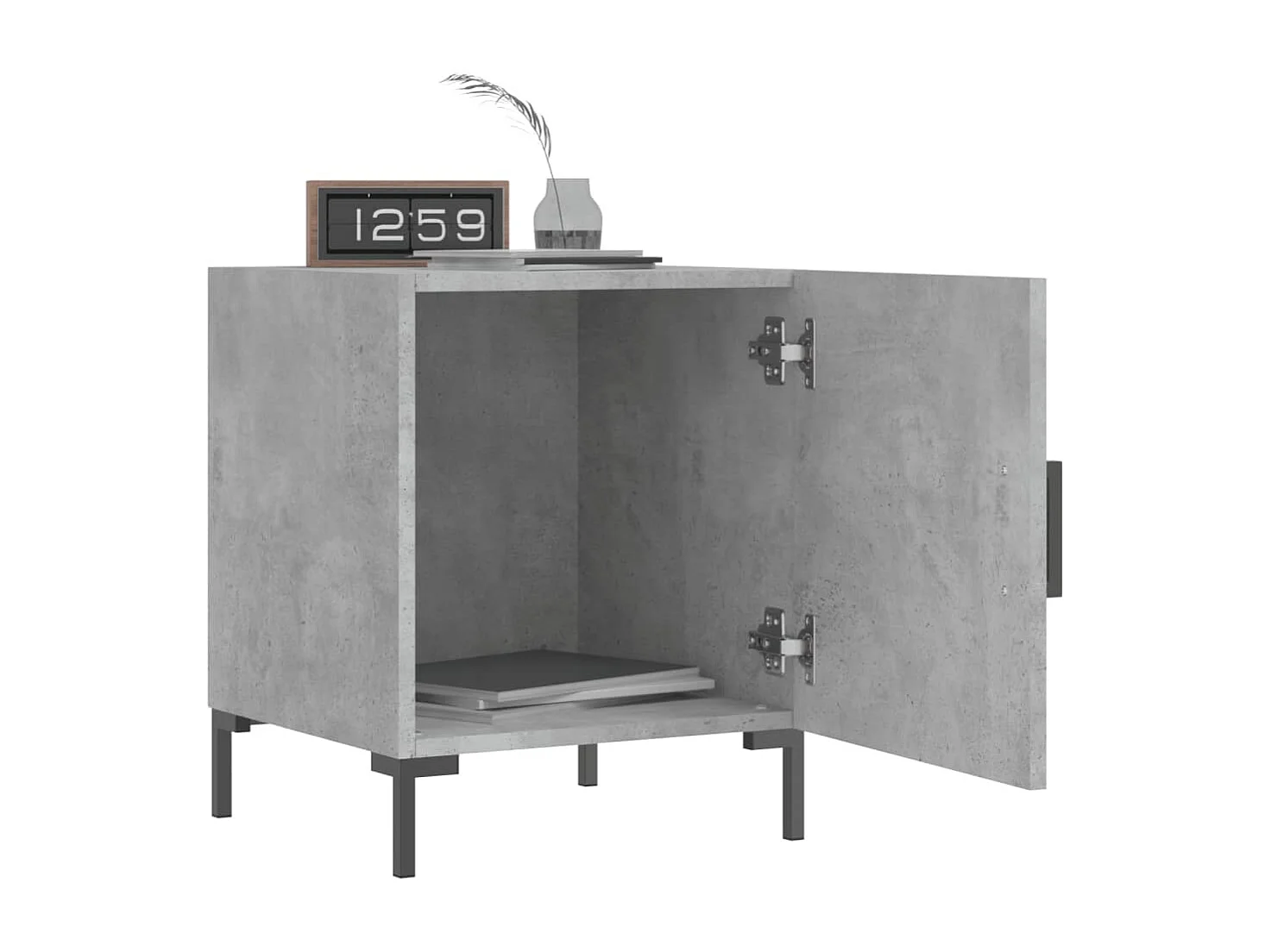 Tables de chevet 2 pièces gris béton 40x40x50 cm bois d’ingénierie