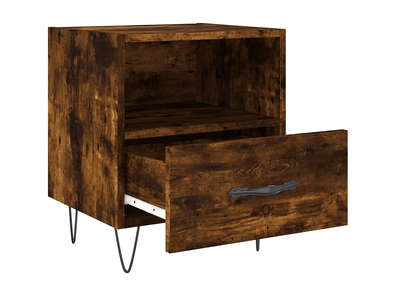 Mesita de noche madera ingeniería roble ahumado 40x35x47,5 cm