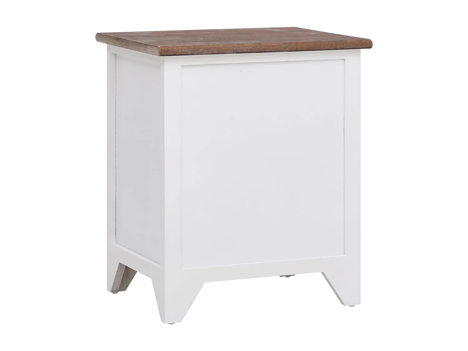 Mesa de cabeceira com 2 gavetas 2 peças castanho e branco