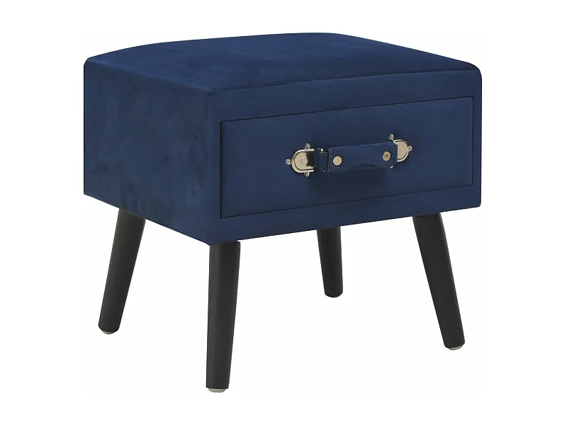 Table de chevet Bleu 40x35x40 cm Velours