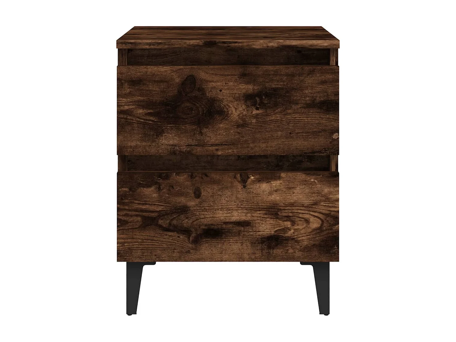 Table de chevet avec pieds en métal Chêne fumé 40x35x50 cm