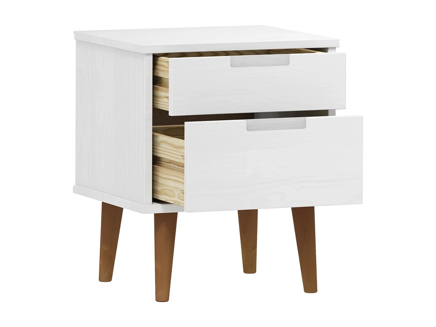 Mesita de noche MOLDE madera maciza de pino blanca 40x35x48 cm